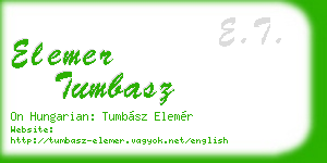 elemer tumbasz business card